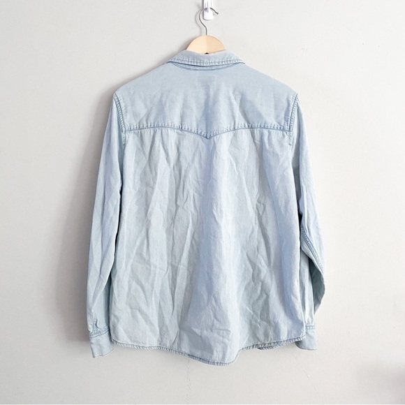 Levi's, light wash classic western relaxed button down shirt sz XXL - Picture 4 of 13